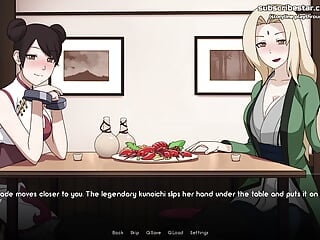 Naruto: Kunoichi Trainer - Tsunade And Tenten hand-job And sole Job In Public Restaurant - Naruto anime porn Game - #8